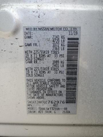 5N1AT2MV3LC762976 - 2020 NISSAN ROGUE S 银色 照片 13