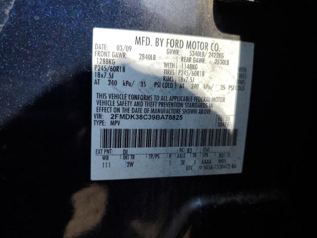 2FMDK38C39BA78825 - 2009 FORD EDGE SEL Blau Foto 13