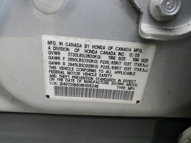 2HNYD18806H515246 - 2006 ACURA MDX TOURING Gümüş fotoğraf 13