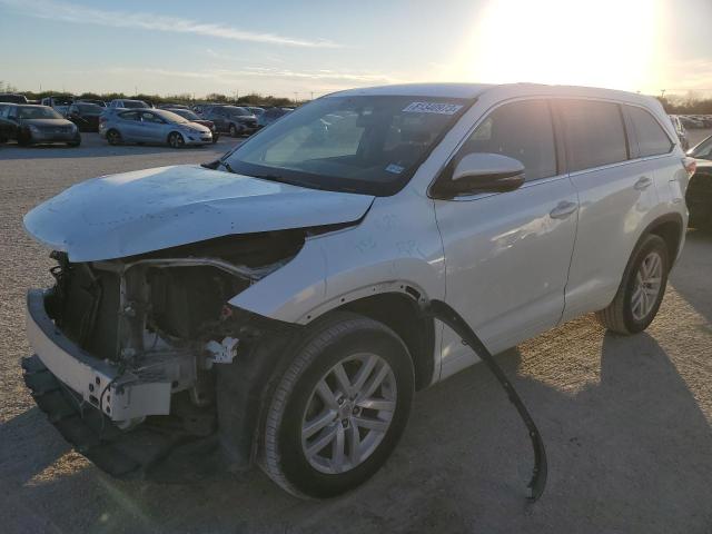 5TDZARFH0ES005841 - 2014 TOYOTA HIGHLANDER LE WHITE photo 1