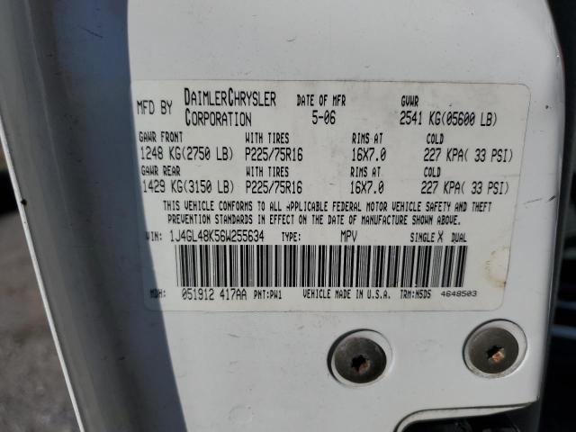 1J4GL48K56W255634 - 2006 JEEP LIBERTY SPORT Ақ фото 13