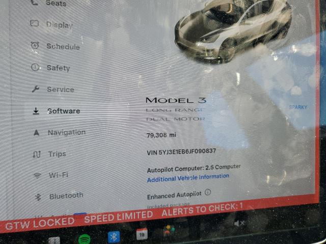 5YJ3E1EB6JF090837 - 2018 TESLA MODEL 3 رمادي صورة 9