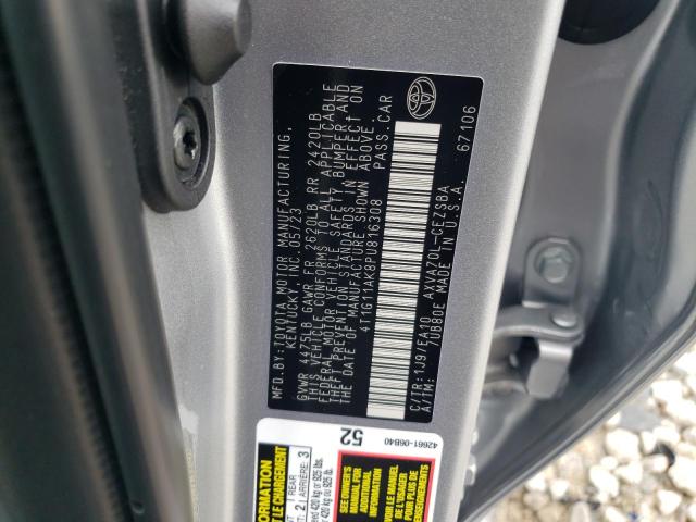 4T1G11AK8PU816308 - 2023 TOYOTA CAMRY SE NIGHT SHADE SILVER photo 12