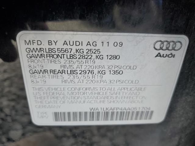 WA1LKAFP4AA051704 - 2010 AUDI Q5 PREMIUM PLUS Siyah fotoğraf 12