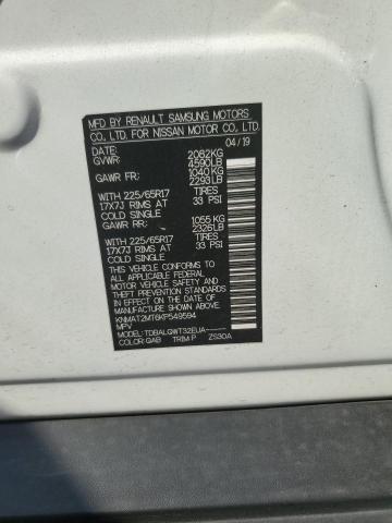 KNMAT2MT6KP549594 - 2019 NISSAN ROGUE S Beyaz fotoğraf 13