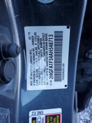 2HGFA1F54AH548713 - 2010 HONDA CIVIC LX GRAY photo 12