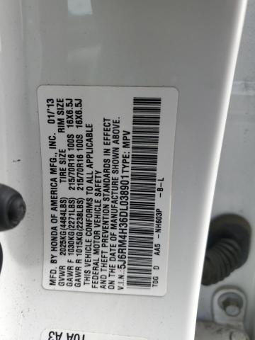 5J6RM4H36DL038901 - 2013 HONDA CR-V LX WHITE photo 14