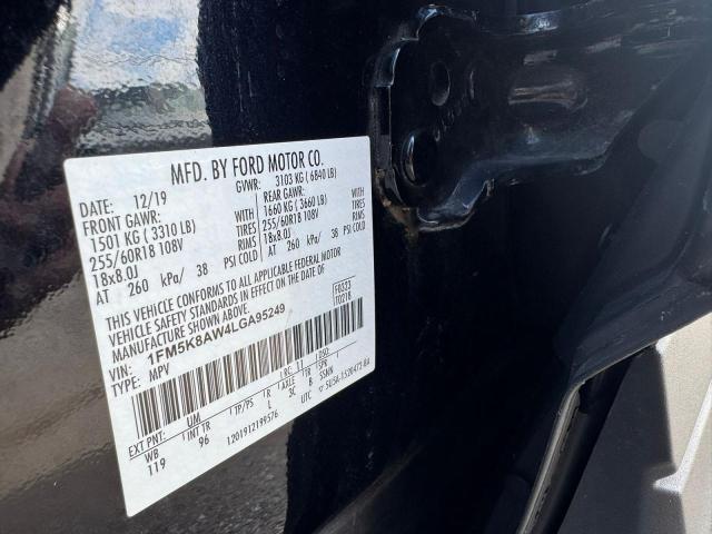 1FM5K8AW4LGA95249 - 2020 FORD EXPLORER POLICE INTERCEPTOR Noir photo 10