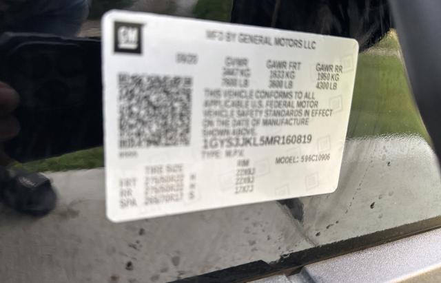 1GYS3JKL5MR160819 - 2021 CADILLAC ESCALADE ESV LUXURY Siyah fotoğraf 10