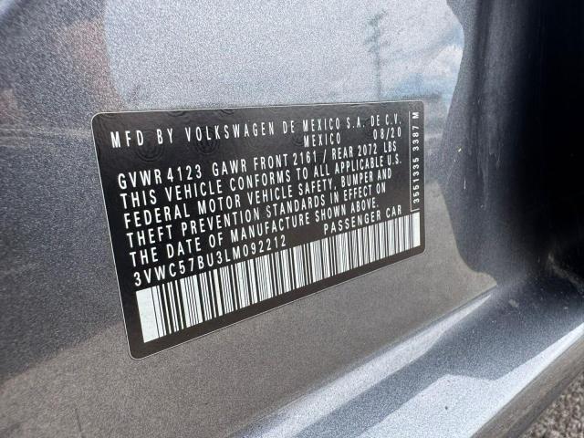 3VWC57BU3LM092212 - 2020 VOLKSWAGEN JETTA S SILVER photo 10