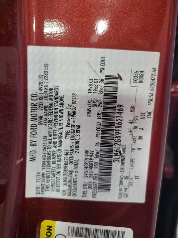 3LN6L2GK9FR621469 - 2015 LINCOLN MKZ მუქწითელი ფოტო 12