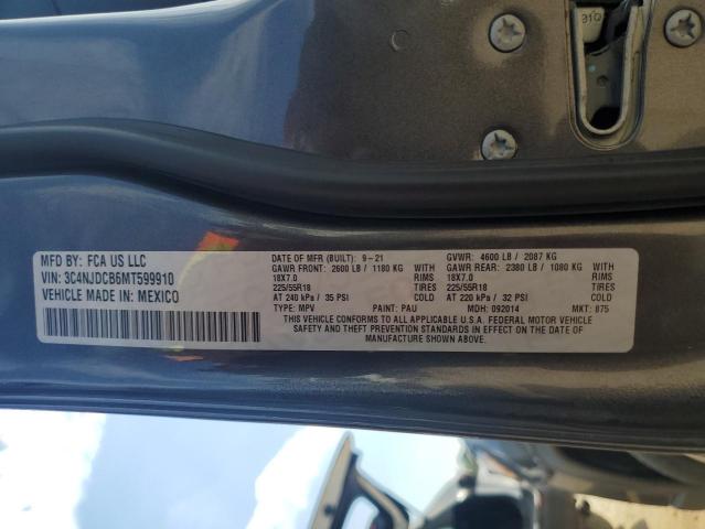 3C4NJDCB6MT599910 - 2021 JEEP COMPASS LIMITED 灰色 照片 13