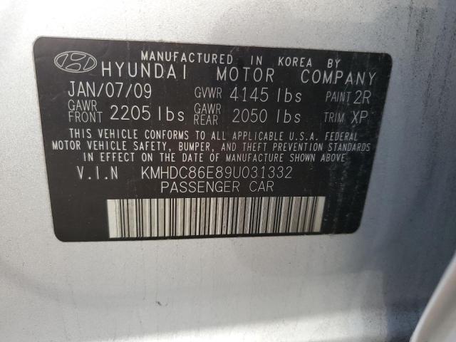 KMHDC86E89U031332 - 2009 HYUNDAI ELANTRA TO SILVER photo 13