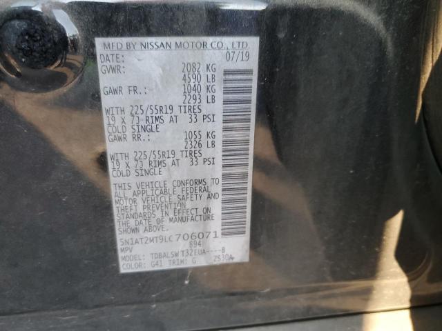 5N1AT2MT9LC706071 - 2020 NISSAN ROGUE S BLACK photo 13