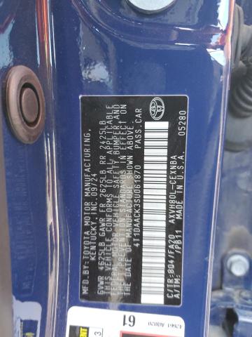 4T1DAACK3SU061870 - 2025 TOYOTA CAMRY XSE ლურჯი ფოტო 12