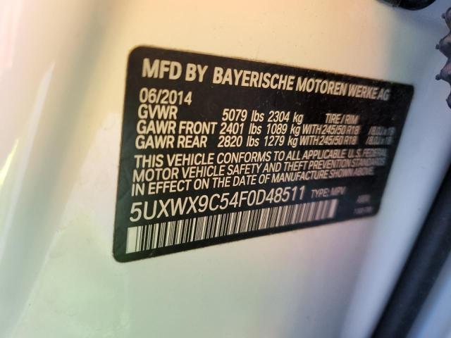 5UXWX9C54F0D48511 - 2015 BMW X3 XDRIVE28I WHITE photo 13