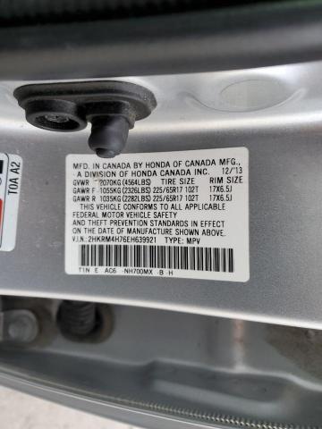 2HKRM4H76EH639921 - 2014 HONDA CR-V EXL SILVER photo 13