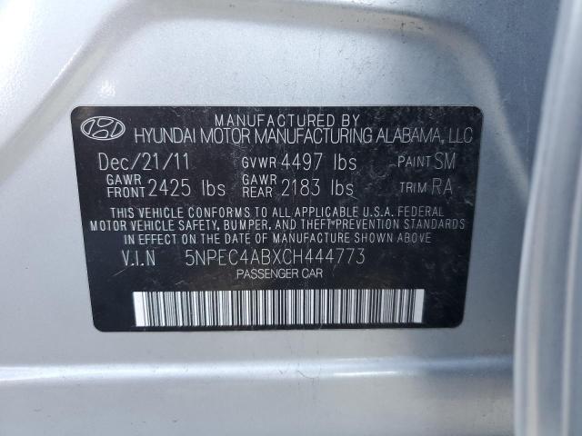 5NPEC4ABXCH444773 - 2012 HYUNDAI SONATA SE SILVER photo 12