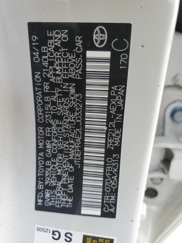 JTDEPRAE2LJ033273 - 2020 TOYOTA COROLLA LE 白色 照片 12