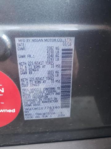 5N1AT2MT1JC776340 - 2018 NISSAN ROGUE S GRAY photo 12