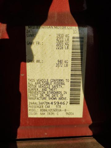 1N4AL3AP7DN459467 - 2013 NISSAN ALTIMA 2.5 栗色 照片 12