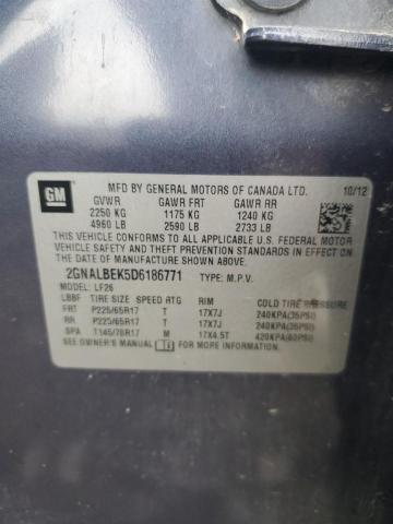 2GNALBEK5D6186771 - 2013 CHEVROLET EQUINOX LS BLUE photo 12