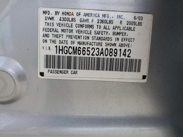 1HGCM66523A089142 - 2003 HONDA ACCORD EX SILVER photo 13
