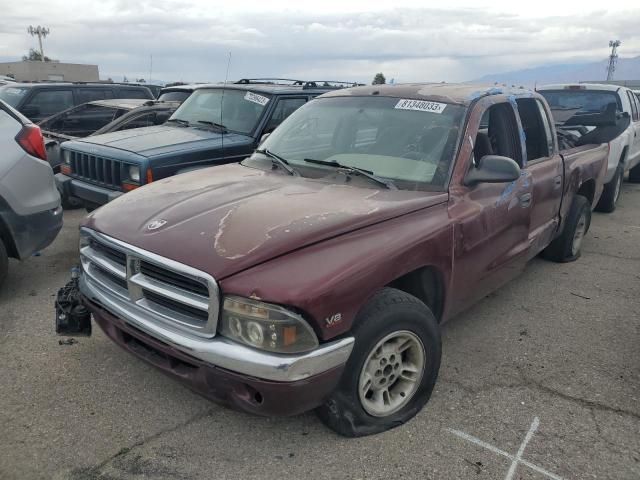 1B7GL2AN3YS654549 - 2000 DODGE DAKOTA QUAD BURGUNDY photo 1