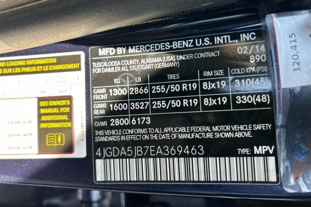 4JGDA5JB7EA369463 - 2014 MERCEDES-BENZ ML 350 蓝色 照片 10