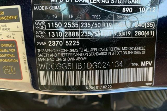 WDCGG5HB1DG024134 - 2013 MERCEDES-BENZ GLK 350 Bleu photo 10