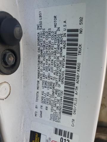 5TELU42N97Z344700 - 2007 TOYOTA TACOMA DOUBLE CAB 白色 照片 12