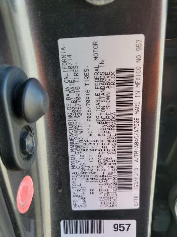 3TMJU4GN0FM179549 - 2015 TOYOTA TACOMA DOUBLE CAB PRERUNNER GRAY photo 12