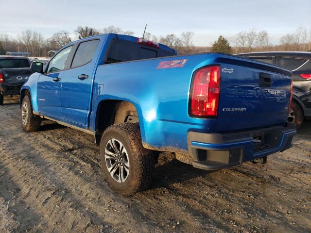 1GCGSDENXM1171245 - 2021 CHEVROLET COLORADO Z71 BLUE photo 2