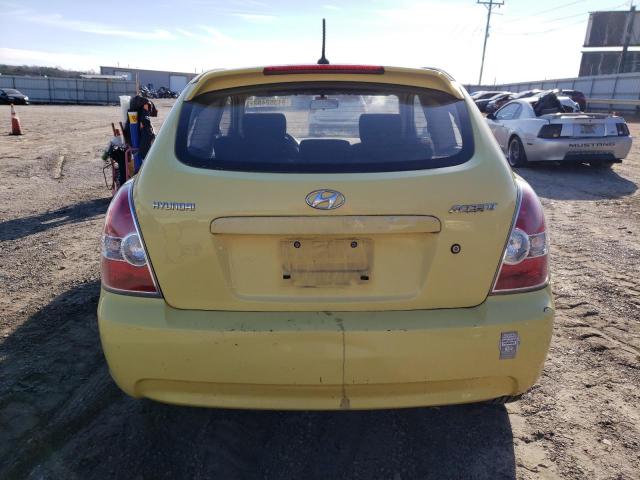 KMHCM36C29U120369 - 2009 HYUNDAI ACCENT GS YELLOW photo 6