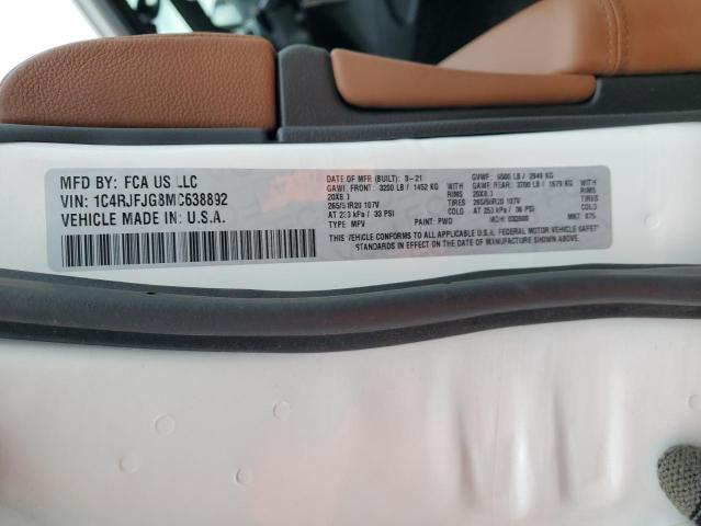 1C4RJFJG8MC638892 - 2021 JEEP GRAND CHER SUMMIT თეთრი ფოტო 13