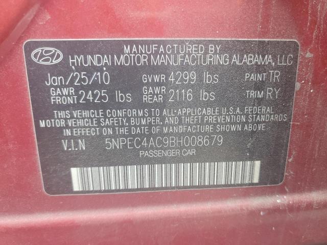 5NPEC4AC9BH008679 - 2011 HYUNDAI SONATA SE BURGUNDY photo 12