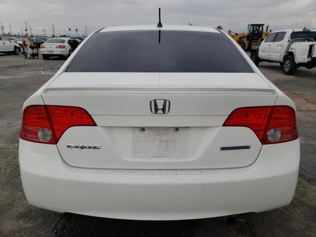 JHMFA36208S027117 - 2008 HONDA CIVIC HYBRID WHITE photo 6