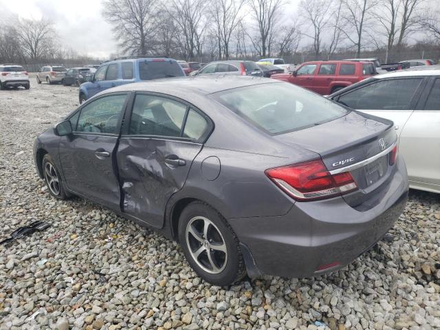 19XFB2F77FE092891 - 2015 HONDA CIVIC SE GRAY photo 2