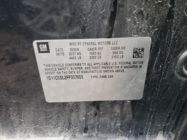 1G11C5SL2FF337655 - 2015 CHEVROLET MALIBU 1LT Қара фото 12
