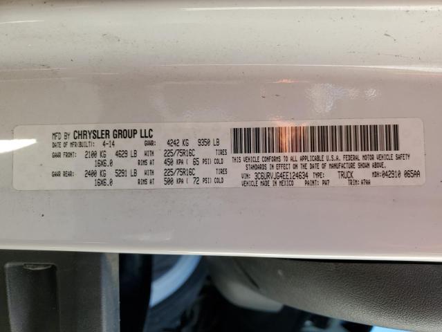 3C6URVJG4EE124634 - 2014 DODGE PROMASTER 3500 HIGH თეთრი ფოტო 13