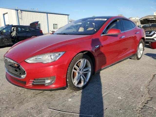 5YJSA1CP4DFP17612 - 2013 TESLA MODEL S RED photo 1