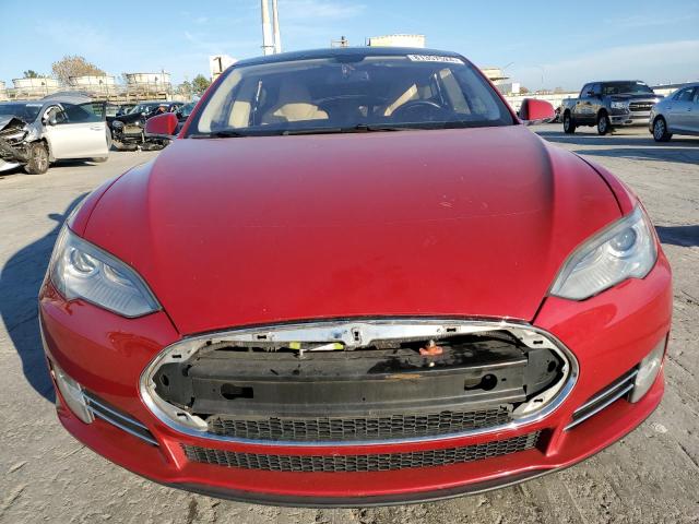 5YJSA1CP4DFP17612 - 2013 TESLA MODEL S RED photo 5