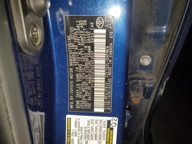 2T1KR32E25C453557 - 2005 TOYOTA COROLLA MA XR BLUE photo 12