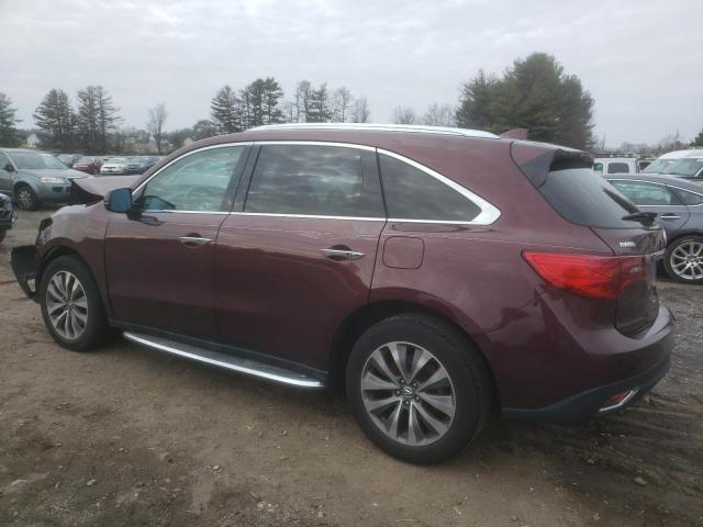 5FRYD4H42EB007206 - 2014 ACURA MDX TECHNOLOGY BURGUNDY photo 2