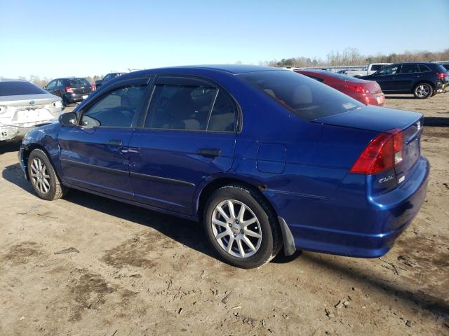 1HGES16335L018815 - 2005 HONDA CIVIC DX VP BLUE photo 2