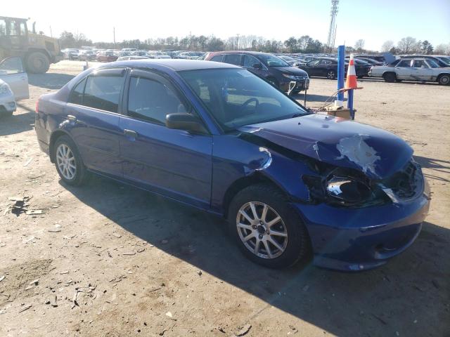 1HGES16335L018815 - 2005 HONDA CIVIC DX VP BLUE photo 4