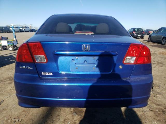 1HGES16335L018815 - 2005 HONDA CIVIC DX VP BLUE photo 6