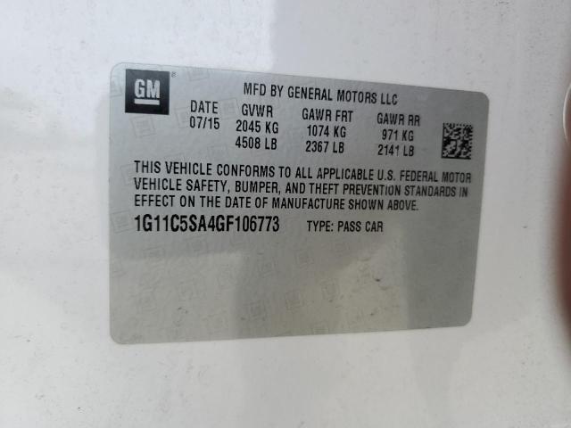 1G11C5SA4GF106773 - 2016 CHEVROLET MALIBU LIM LT 白色 照片 13