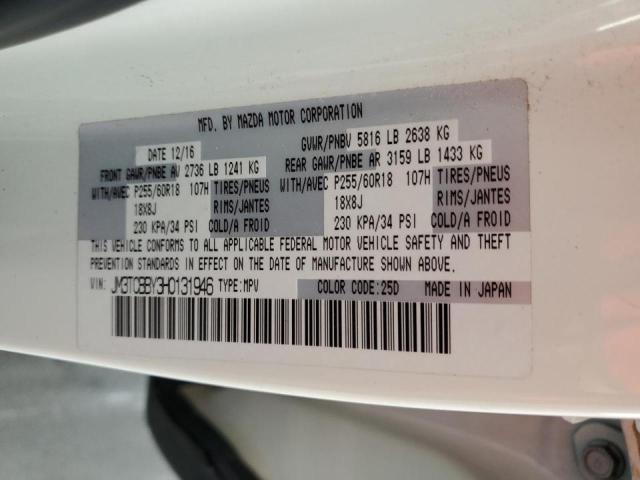 JM3TCBBY3H0131946 - 2017 MAZDA CX-9 SPORT Beyaz fotoğraf 14