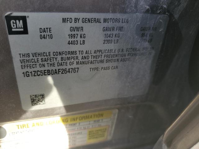 1G1ZC5EB0AF264767 - 2010 CHEVROLET MALIBU 1LT 棕色 照片 12